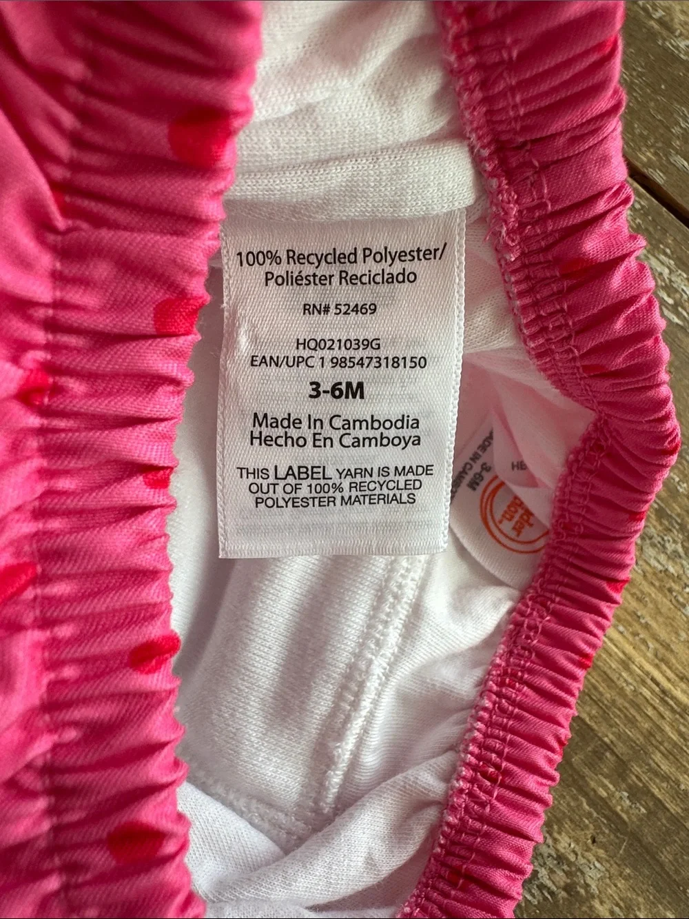 NWT Wonder Nation Baby Girls Pink Polka Dot Swim Diaper Cover Size 3-6M